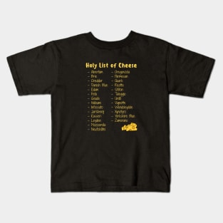 A-Z Holy List of Cheese Kids T-Shirt